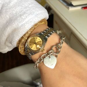 Genuine Silver Heart Charm Bracelet